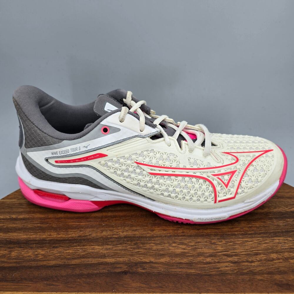 Mizuno Wave Exceed Tour 6 Shoes Womens 8 White Pickleball Tennis Sneakers